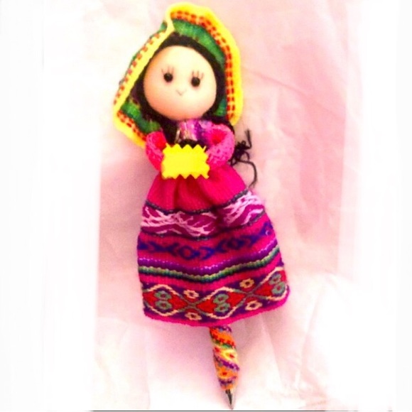 DOLL PEN handmade Woven Wool made in south america souvenir 5” NWOT never used - Picture 4 of 6